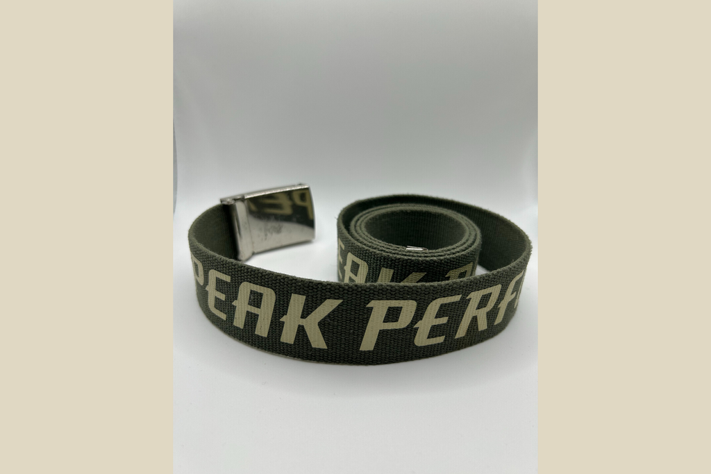 Peak Performance Bælte - Militærgrøn med P-Logo og Tekst (Genbrugt)