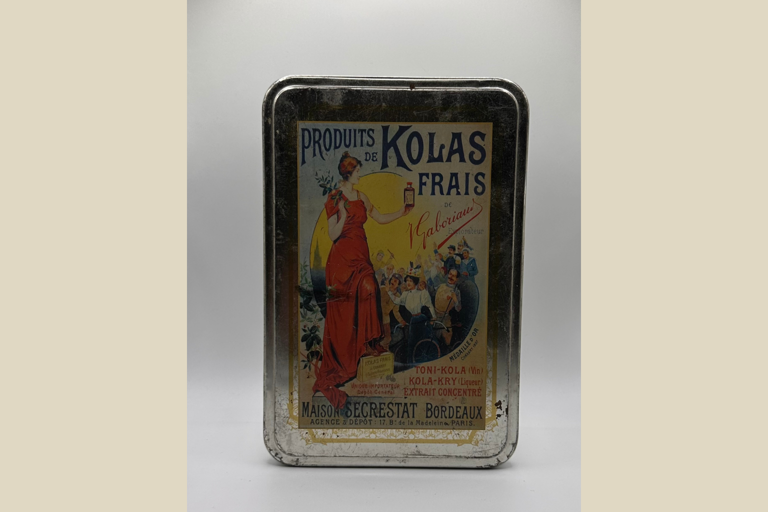 Vintage Fransk Kolas Frais Reklamedåse - Maison Segrestat Bordeaux (Genbrugt)