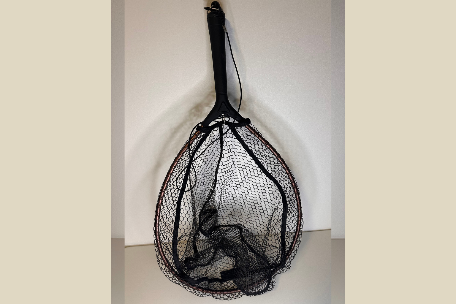 Fiskenet med Håndtag - Sort Nylon (Genbrugt)