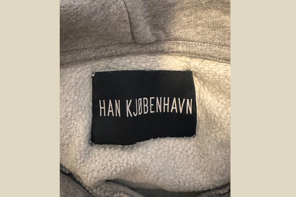 HAN KJØBENHAVN Hættetrøje Str. S - Grå Meleret Dansk Design (Genbrugt)