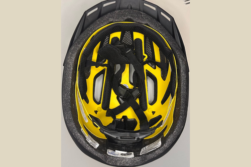 ABUS Cykelhjelm med MIPS - Sort med Gule Detaljer (Genbrugt)