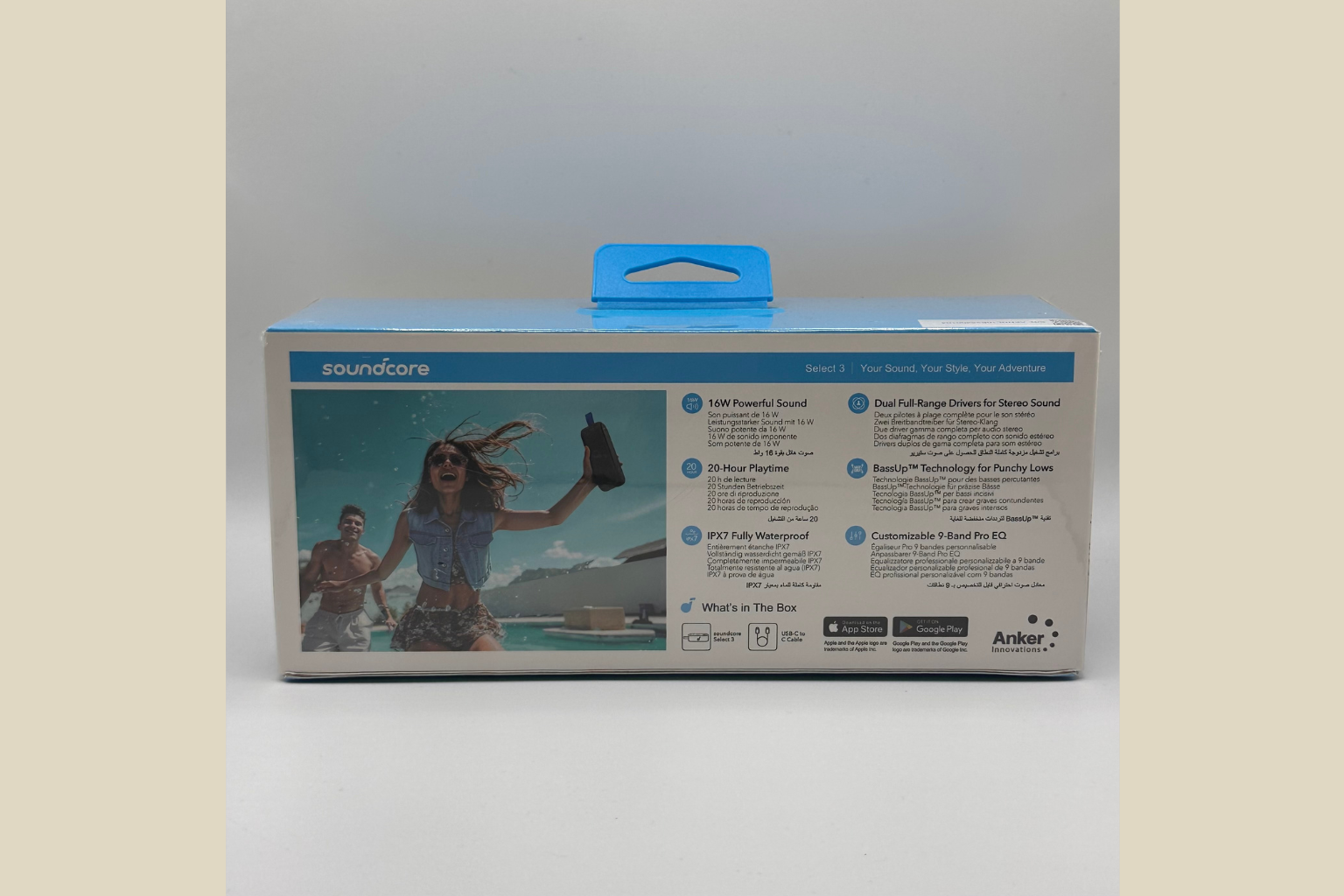 Soundcore Select 3 Bluetooth Højttaler - 16W Dual Drivers IPX7 Vandtæt