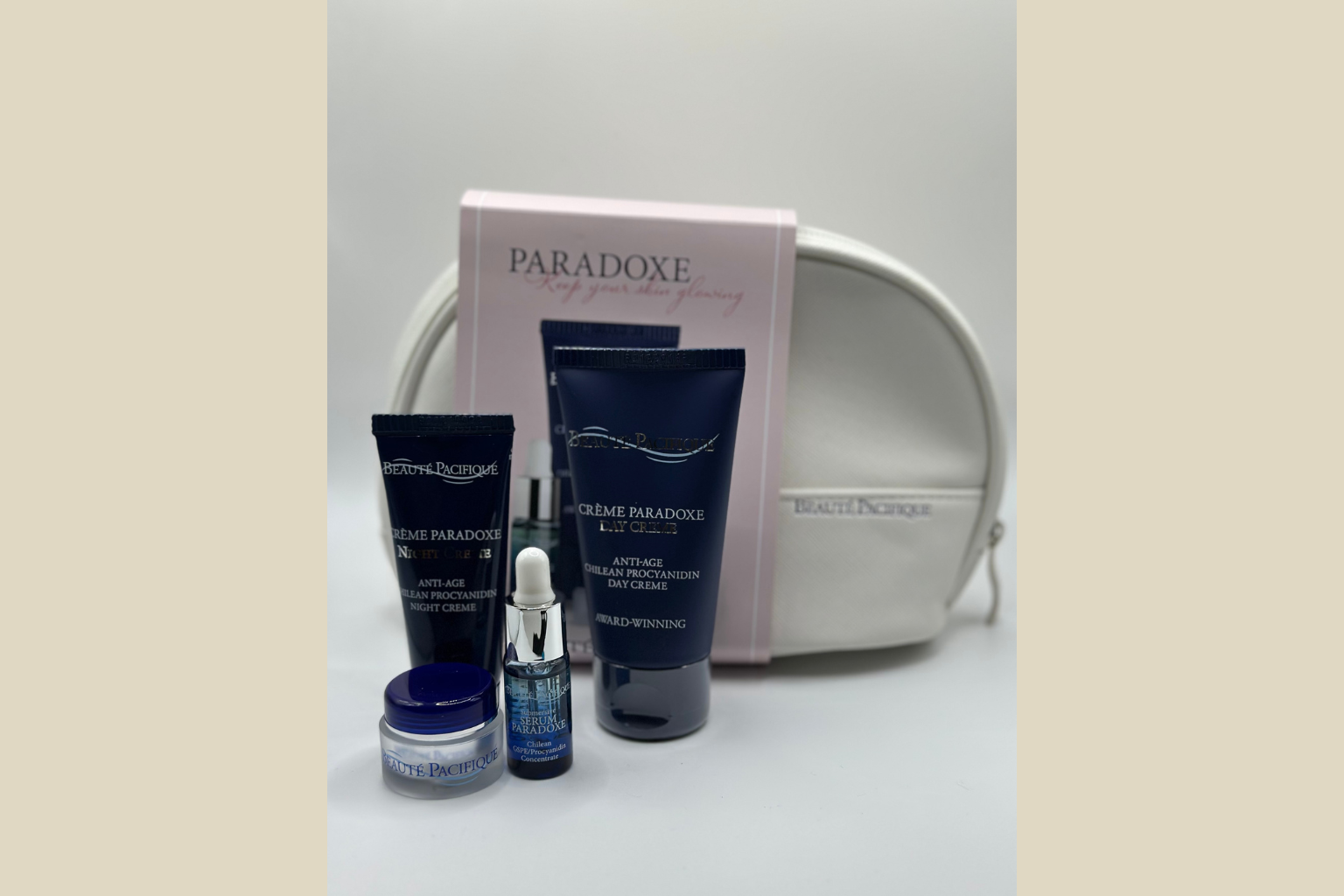 PARADOXE Hudplejegavesæt - Anti-Age Natcreme, Dagcreme & Serum med Taske