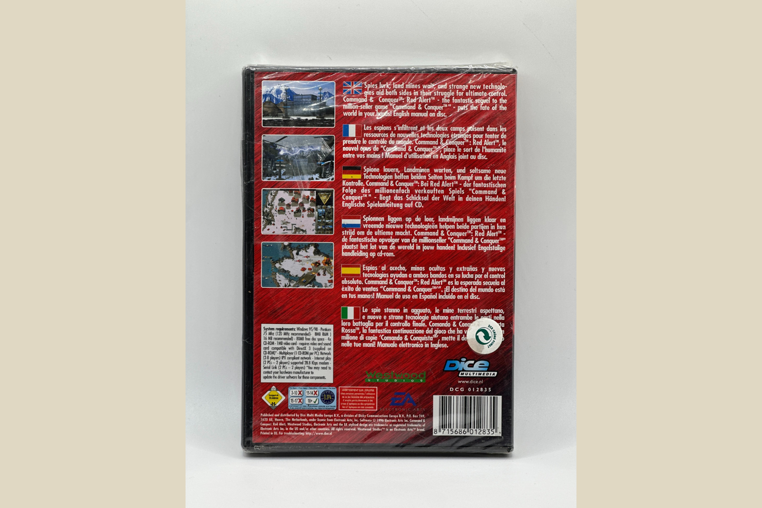 Command & Conquer Red Alert PC CD-ROM - Plomberet Original Spil